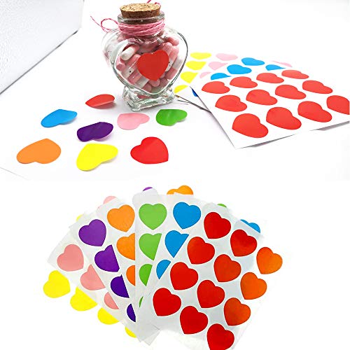 Colorful Heart Love Scrapbook Reward Stickers For Kids Envelopes Cards And Colored Made With Gift Label Stickers, 672 Pcs By Baryuefull #TOP3