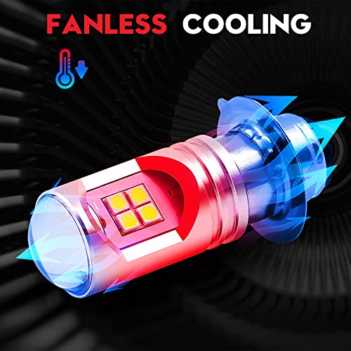 Vehicode P15D H6M Led Headlight Bulb Atv Motorcycle 6000K White 12V P15D-25-1 Base Hi/Lo Beam Headlamp Light Kit For Yamaha Yfz Yfm Raptor Grizzly Kodiak Motorbike Tractor Scooter (2 Pack) #TOP3