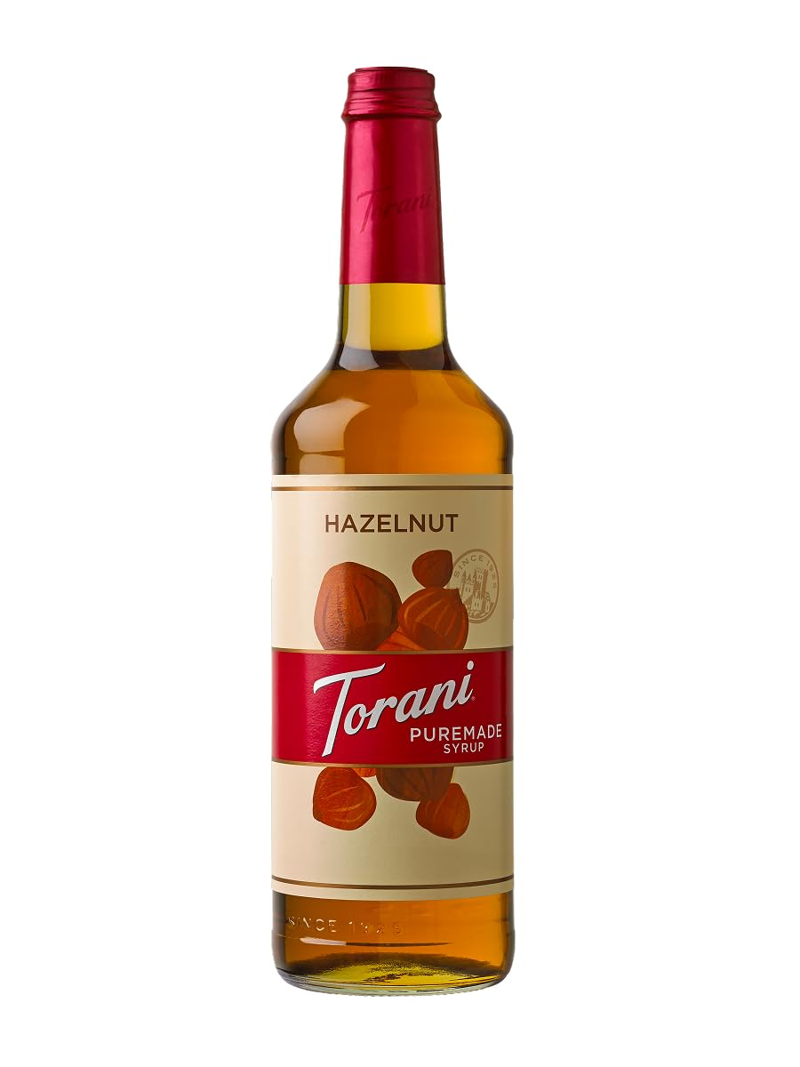 Torani Puremade Syrup, Hazelnut Flavor, Glass Bottle, Natural Flavors, 25.4 Fl. Oz, 750 mL