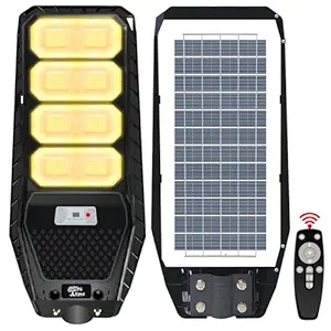 Epyz 150Watt Solar Street Light Outdoor Waterproof with Remote 392 LED Motion Sensor Light and Dusk to Dawn for Garden, Street, Lawn [ with Out Pole ] [ Pack of 1, Warm Yellow ]