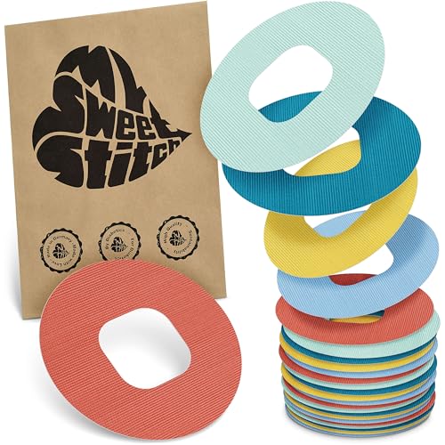 MySweetStitch – 10–25× Parche Simplera redondo, ring patch Ø 70 mm, suave para la piel, impermeable y transpirable (Pastel, 25)