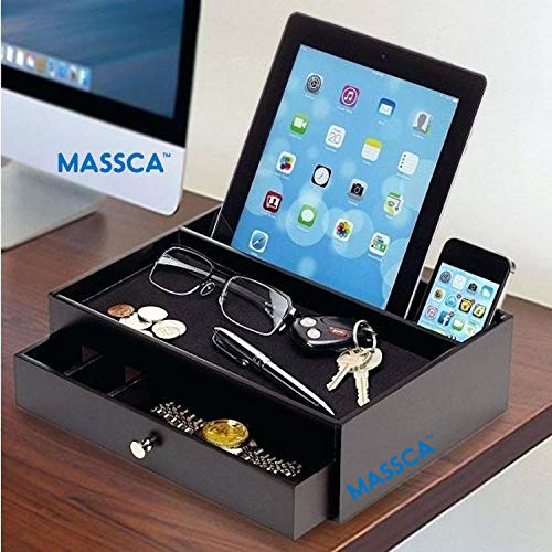 Massca-Valet-Charging-Station-Multi-Device-Office-Desk-Organizer-Perfect-Nightstand-Organizer-Great-for-Your-Wallet-Keys-Phones-Other-Electronic