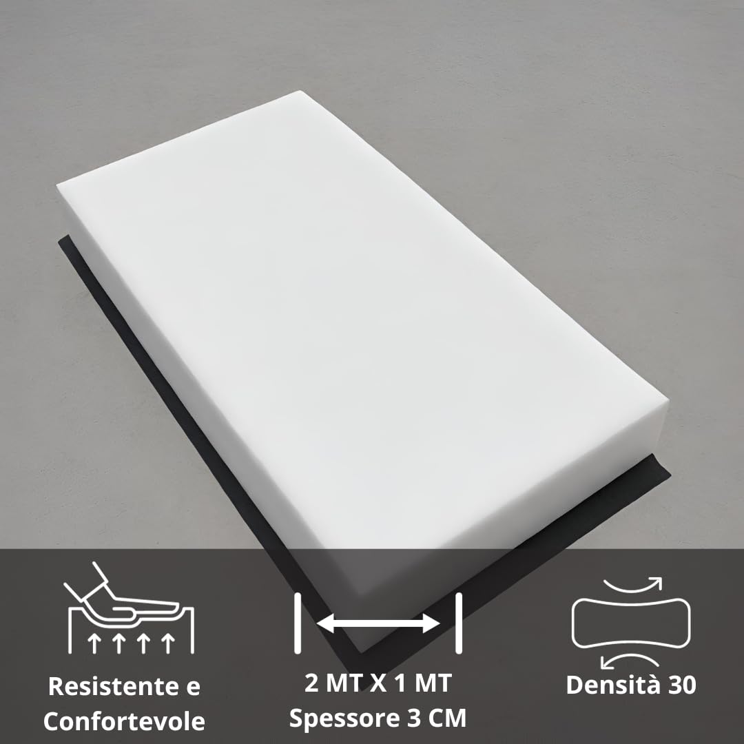 TENDAGGIMANIA Mousse Rembourrage Haute Densité 25 - Épaisseur 1cm - Dimensions Personnalisables (50x50cm à 200x200cm)