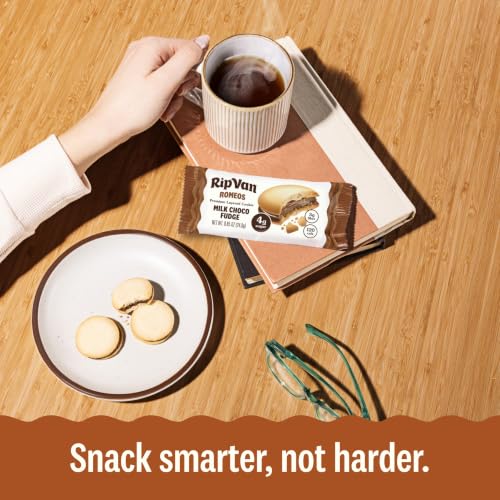 Image of Rip Van Romeos Milk Choco Fudge Cookies - Low Sugar Cookies - Healthy Keto Snack - Individual 2 Packs (18 Count)