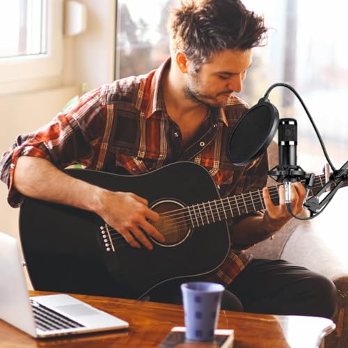 Juego de tarjetas de sonido de transmisión en vivo y kit de micrófono para grabación de podcast 4