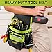 Tool Belt,Magnetic Tool Pouch,14-Pockets Tool Belts for Men,Detachable & Adjustable Tool Pouch belt for Electrician,Carpenter,Construction,Work Apron,Utility Belt,Black-Green
