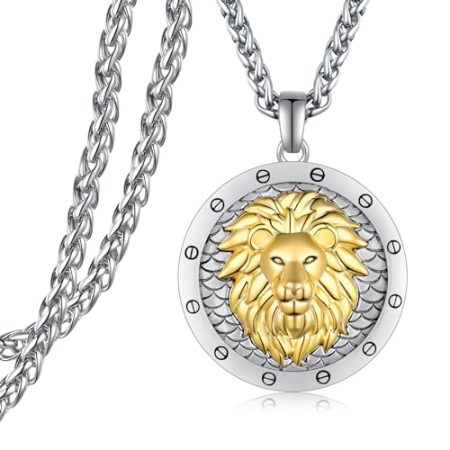 Yin Yang Dragon Necklace/Lion Necklace 925 Sterling Silver Mens Necklace Birthday Jewelry Gifts for Men Women