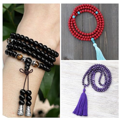 Crafans 12 Sets 3 Hole Guru Beads Gemstone Buddhist Beads 3T-Drilled Beads Buddha Assorted Beads Cone Beads Tiger Eye Quartz Spacer Beads for DIY Jewelry Making - Image 3