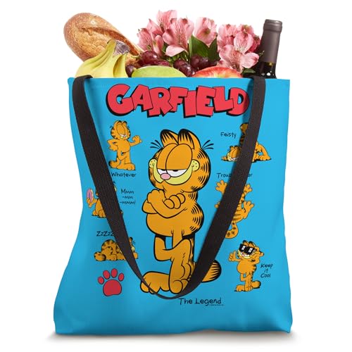Bolso tote Garfield Classic con diseño de posturas múltiples, logo y huellas de Garfield: 'La leyenda' miniatura 4