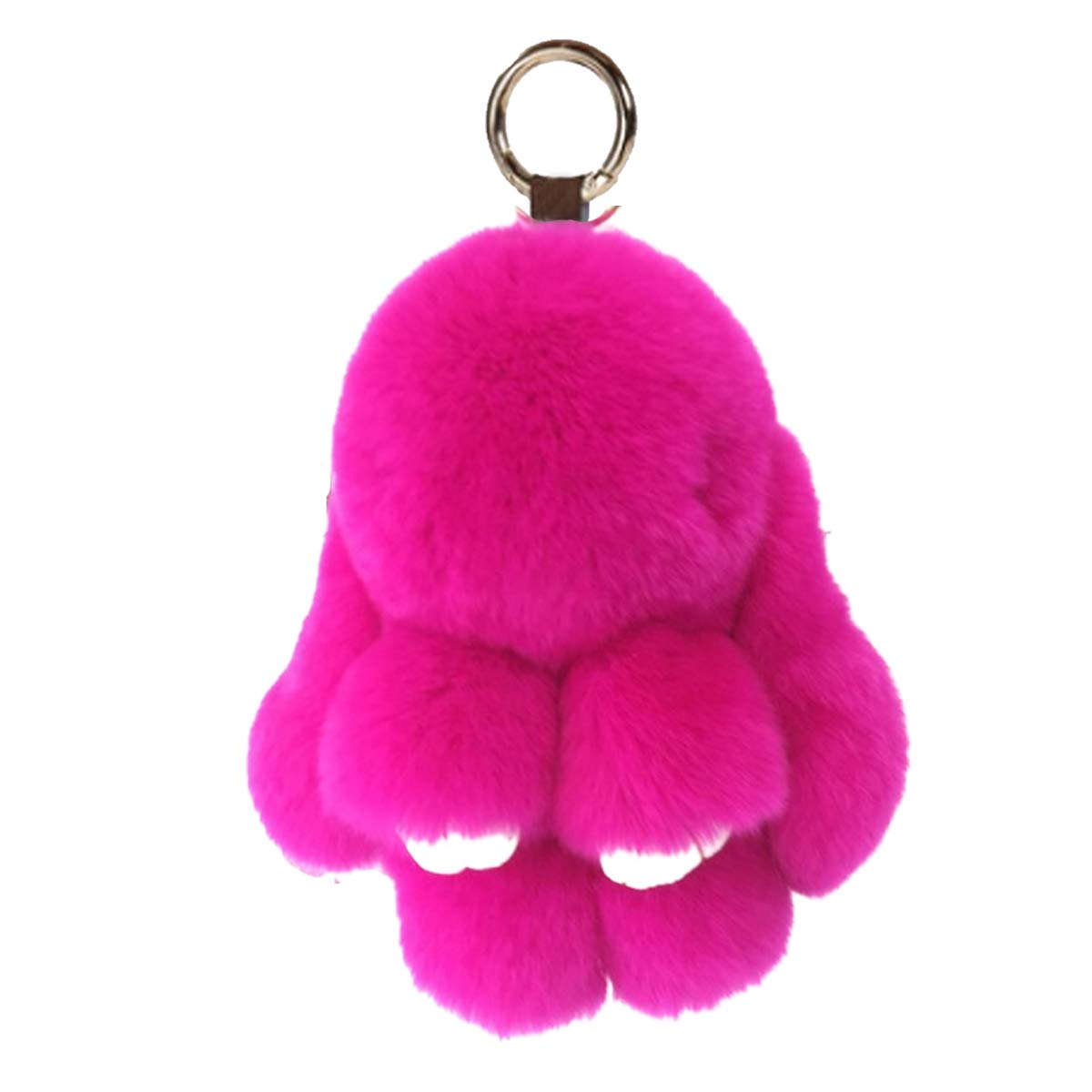 Unpafcxddyig Bunny Keychain Cute Rex Rabbit Fur Keychain Car Handbag Keyring