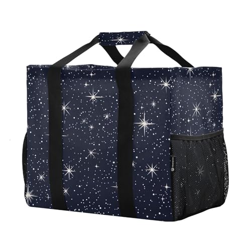 Glowing Star Waterproof Tote Bag,Multi-Purpose Kitchen Reusable Grocery Bags, Travel, Beach & Laundry Organizer 15.4 X 9.8 X 12.8 inch2