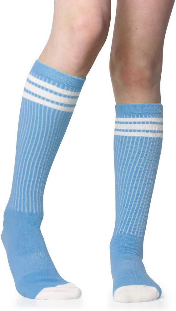 juDanzyBaby, Toddler & Kids Knee High Stripe Tube Socks For Boys & Girls With Grips