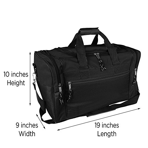 DALIX Blank Duffle Bag Duffel Bag in Black Gym Bag
