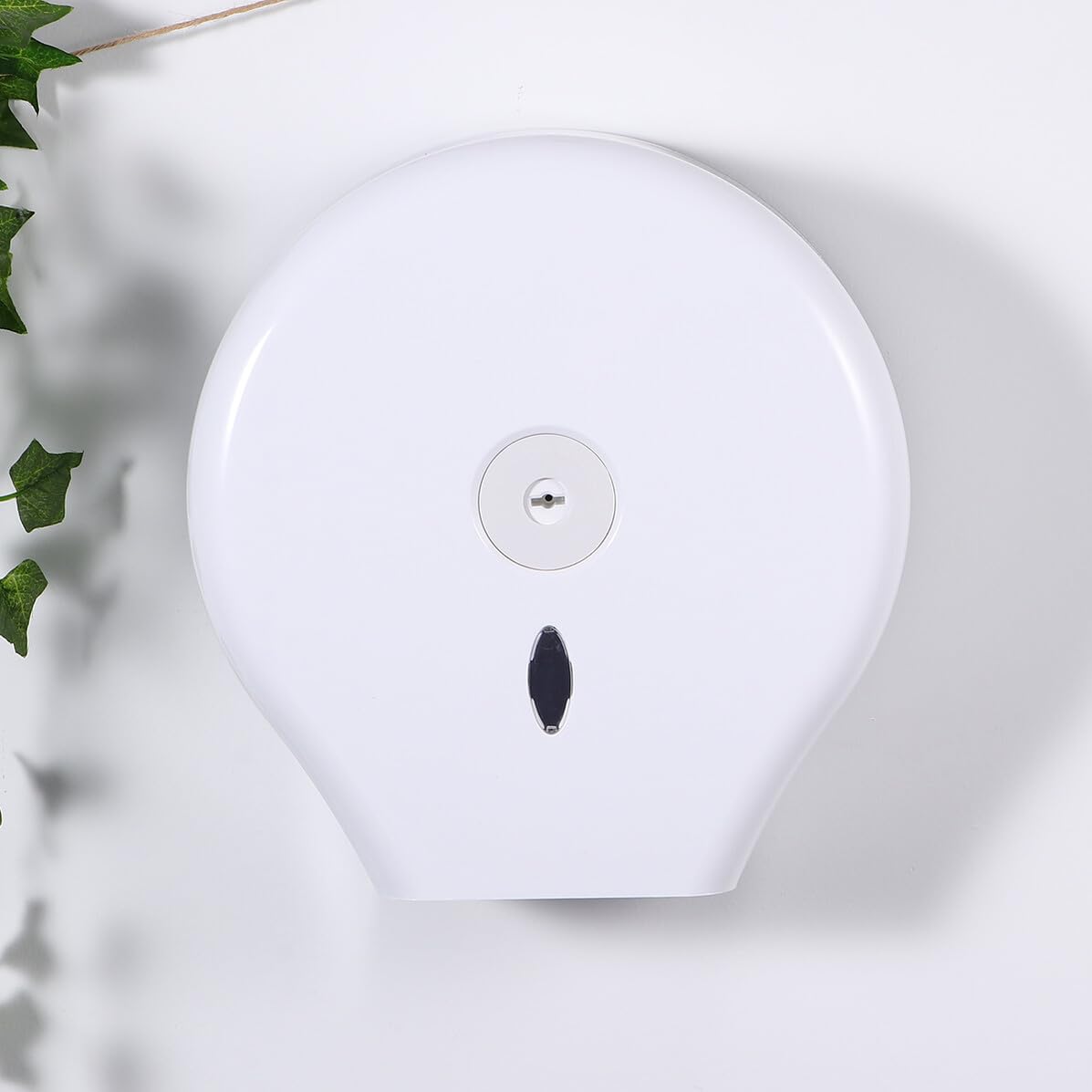 Dispenser Igienica Muro Bianco in Rotondo Carta Abs | Finestra Livello Carta, Dotato di Chiave, per Casa e Toilette, Stile Rotondo, Accessorio da Parete