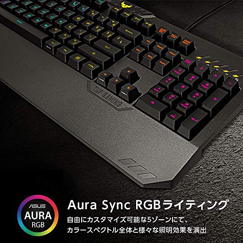 Asus Mechanical Membrane Rgb Pc Gaming Keyboard - Tuf K5 | Programmable Onboard Memory | Dedicated Media Controls, Aura Sync Rgb Lighting | Spill & Abrasion Resistant, Highly Durable, Black (Renewed) #TOP2