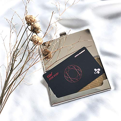 Image of Mother of Pearl Business Card Case Credit Id Name Holder Travel Wallet Art Painting Design Metal Stainless Steel Engraved Slim Purse Pocket Cash Money Wallet (Phoenix)