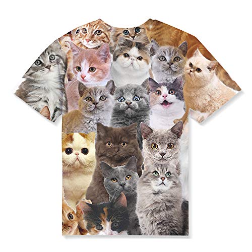 Image of Linnhoy Kids 3D Print Fashion Graphic T-Shirts for Boys Girls 6-16 Years | Unisex Colorful Short Sleeve, Crewneck, Breathable Fabric, Suitable for Daily Sport Festival Wear