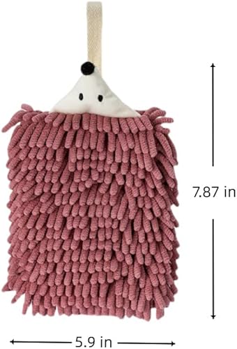 Miniatura 6 de Paquete de 3 toallas de felpilla de doble cara, toallas de mano de cocina para colgar, de secado rápido, lindas y mullidas en grispúrpurarojorosa