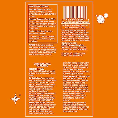 Image of Nix Lice & Bed Bug Spray for Home Use, Kills Lice on Bedding & Furniture, Odor-Free & Non-Staining, 5 Fl Oz