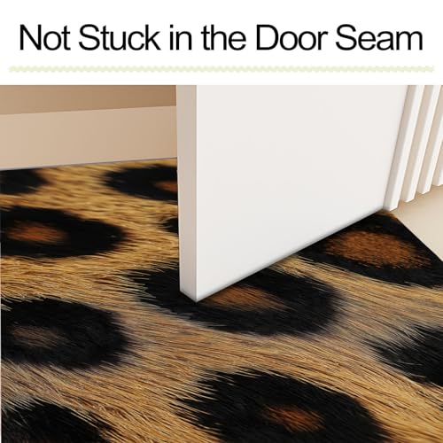 Paillasson interieur entrees leopard dore 60x90 cm lavable - 6