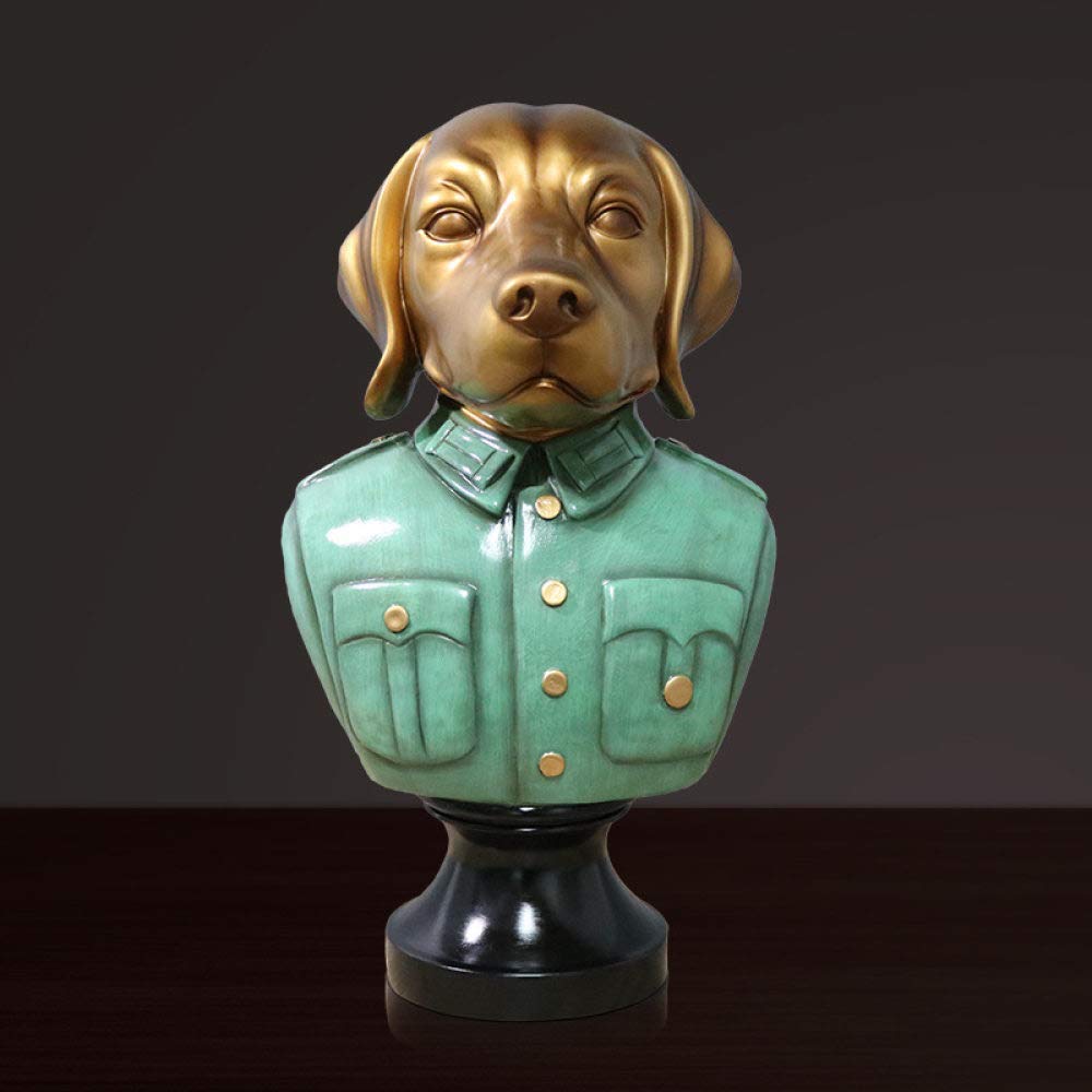 Petite statue de chien vert pour décorer le tableau de bord de voiture