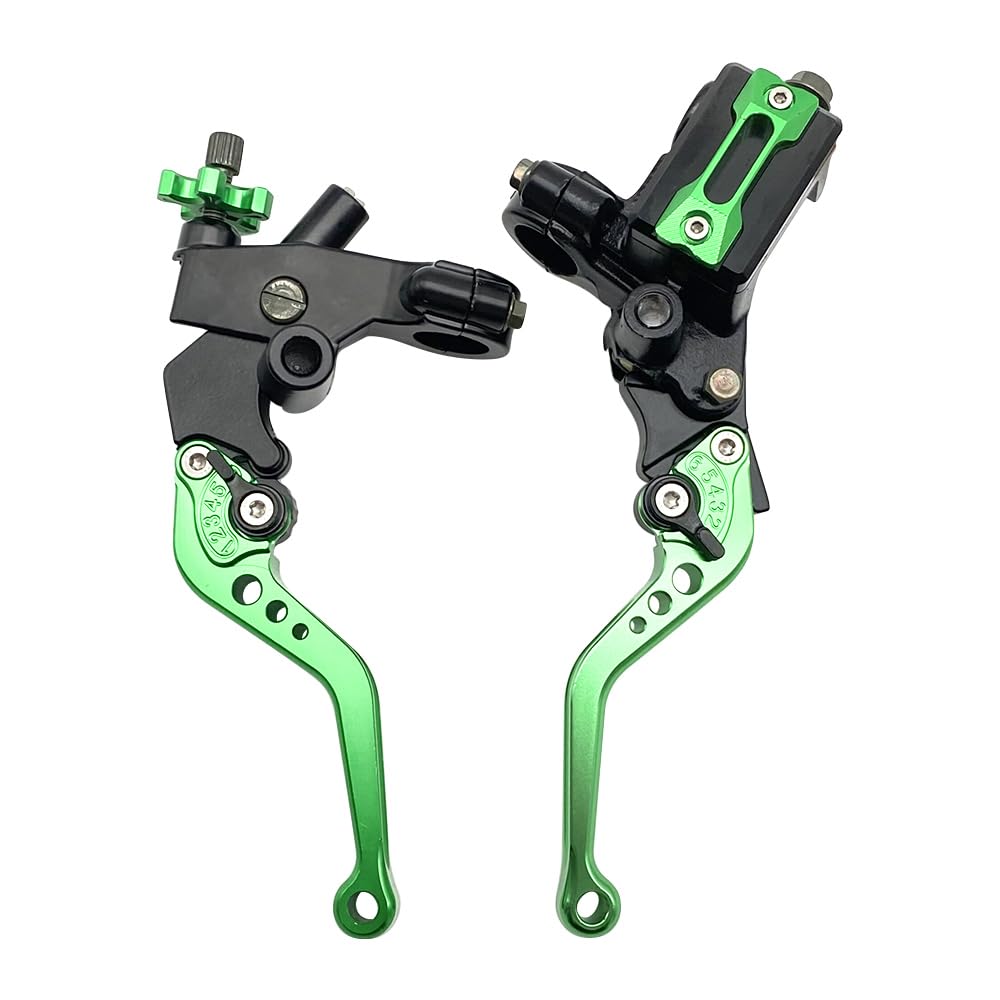 Universal Lenker Hauptbremszylinder Kupplungshebel Set 7/8 Zoll 22 mm kompatibel mit Polaris Yamaha Suzuki Honda Kawasaki Motorrad Grün