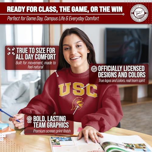 Image of NCAA College Sweatshirt Fleece Crewneck Pullover for Men and Women | Officially licensed NCAA college gameday crewneck pullover - 9 oz fleece lined sweatshirt with arch and logo design