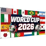 111PRINT World Cup 2026 Decorations Banner, 1x2ft Soccer Party Backdrop with Country Flags, Football Party Supplies, Match Day Decor for Celebration, Mundial Theme Merchandise