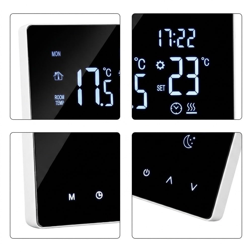 Chauffage au sol programmable 3 A blanc pour personnes âgées