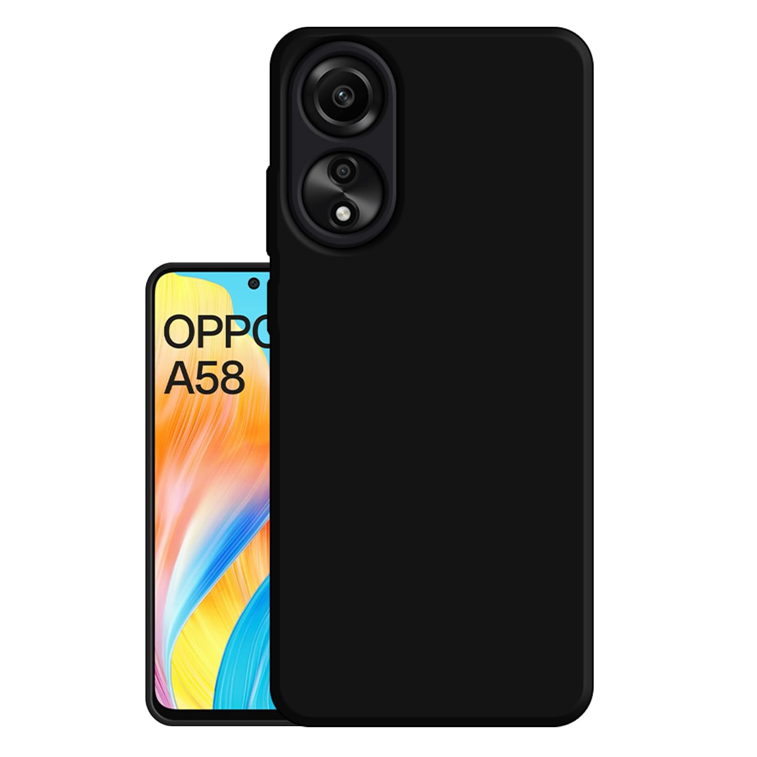 Hello Zone Exclusive Rubberised Matte Finish Soft Back Case Cover for Oppo A58 4G - Black (B0CFLSBCG8) Amazon Price History, Amazon Price Tracker