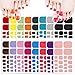 FLOFIA 352pcs Pegatinas Uñas Decorativas de Pie Adhesiva Cubierta Completa, Uñas Pies Pegatinas Toe Nail, Calcomanías de Uñas Pie Etiqueta Engomada Multicolor para Uñas de los Pies Arte de Uñas DIY