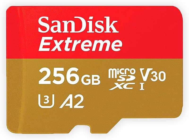 256GB Extreme MicroSDXC UHS-I Memory Card - C10, U3, V30, 4K, A2, Micro SD - SDSQXA1-256G-GN6MN