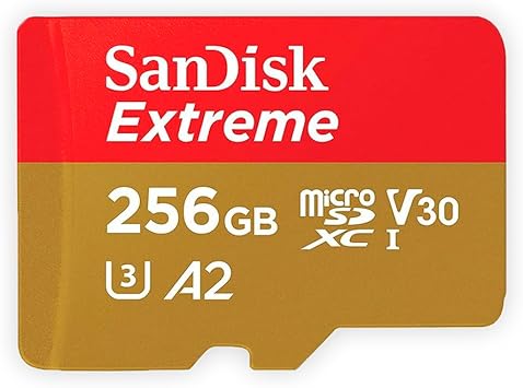 SanDisk 256GB Extreme MicroSDXC UHS-I Memory Card - C10, U3, V30, 4K, A2, Micro SD - SDSQXA1-256G-GN6MN