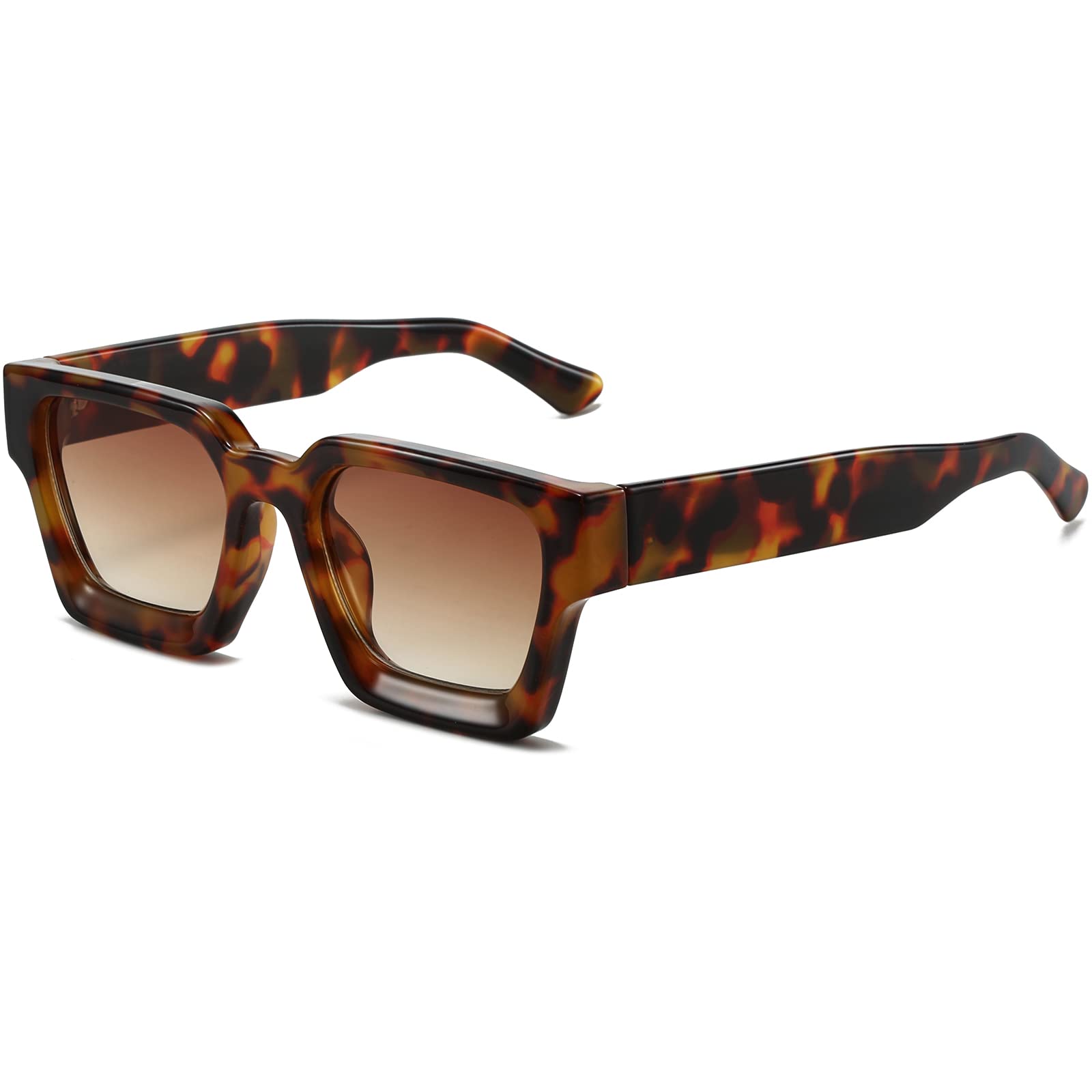 AIEYEZO Square Sunglasses for Women Men Square Thick Frame Sun Glasses Simple Designer Style Shades