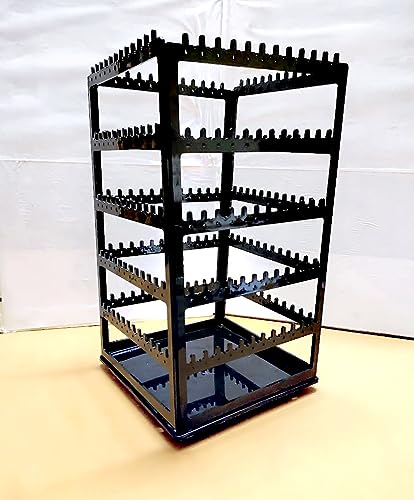 KALSUTANSHI ® Rotating Earrings Stand Jewelry Display Organiser With 240 Holes 220 Grooves For Hanging Studs Necklaces Bracelets Chains | Display Tower Rack – Acrylic (BLACK)