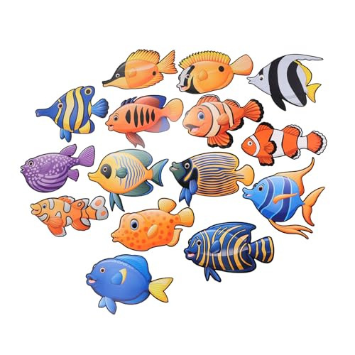 Cabilock 3セット 彩色両面熱帯魚テーマの海洋動物ペーパーカットアウト 教室装飾用壁紙ステッカー 幼稚園掲示板やフォトブース用紙飾り