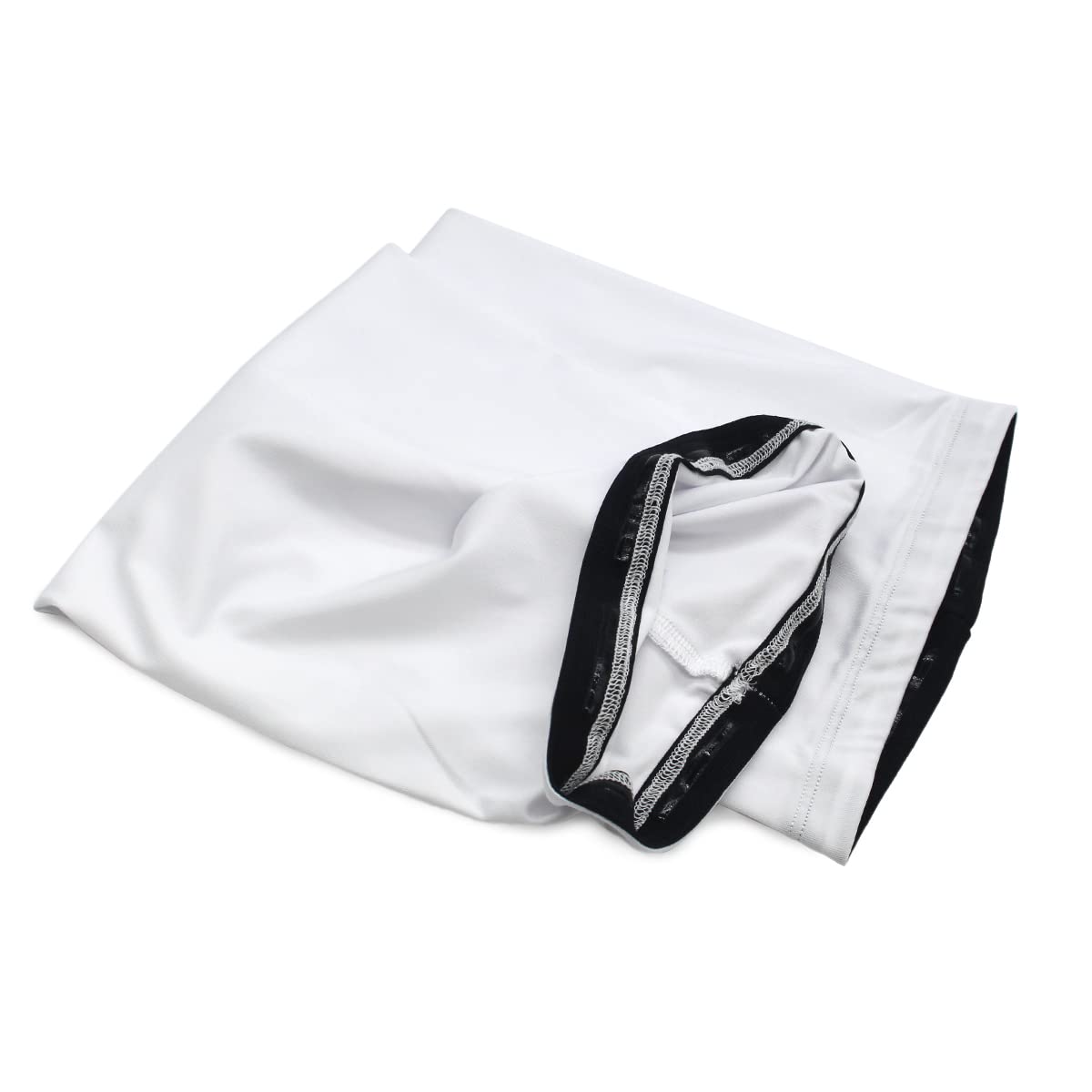 Salome Idea One Pair Compression Full Length Leg Sleeve for Men Women, Running, Basketball (White-L)