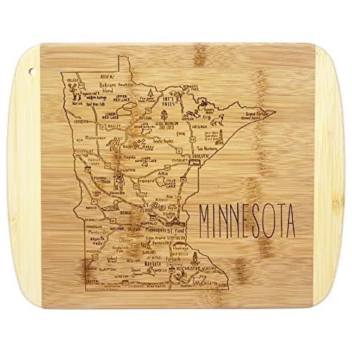 Image of Totally Bamboo A Slice of Life Minnesota Engraved Map Cutting Board