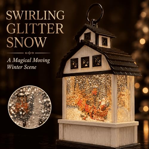 12.6" Christmas Snow Globe Lantern - image 2