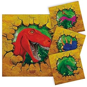 Folat 61852 – Dinosaurus Servetten – 16 stuks,Veelkleurig
