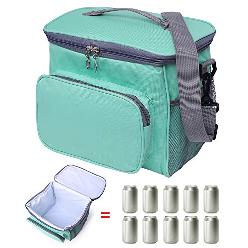 Lunch Bag for Adults Women Insulated Large Cool Bag, Reusable Leakproof Cooler Bags with Shoulder Strap for Work, Picnic, Travel, Green