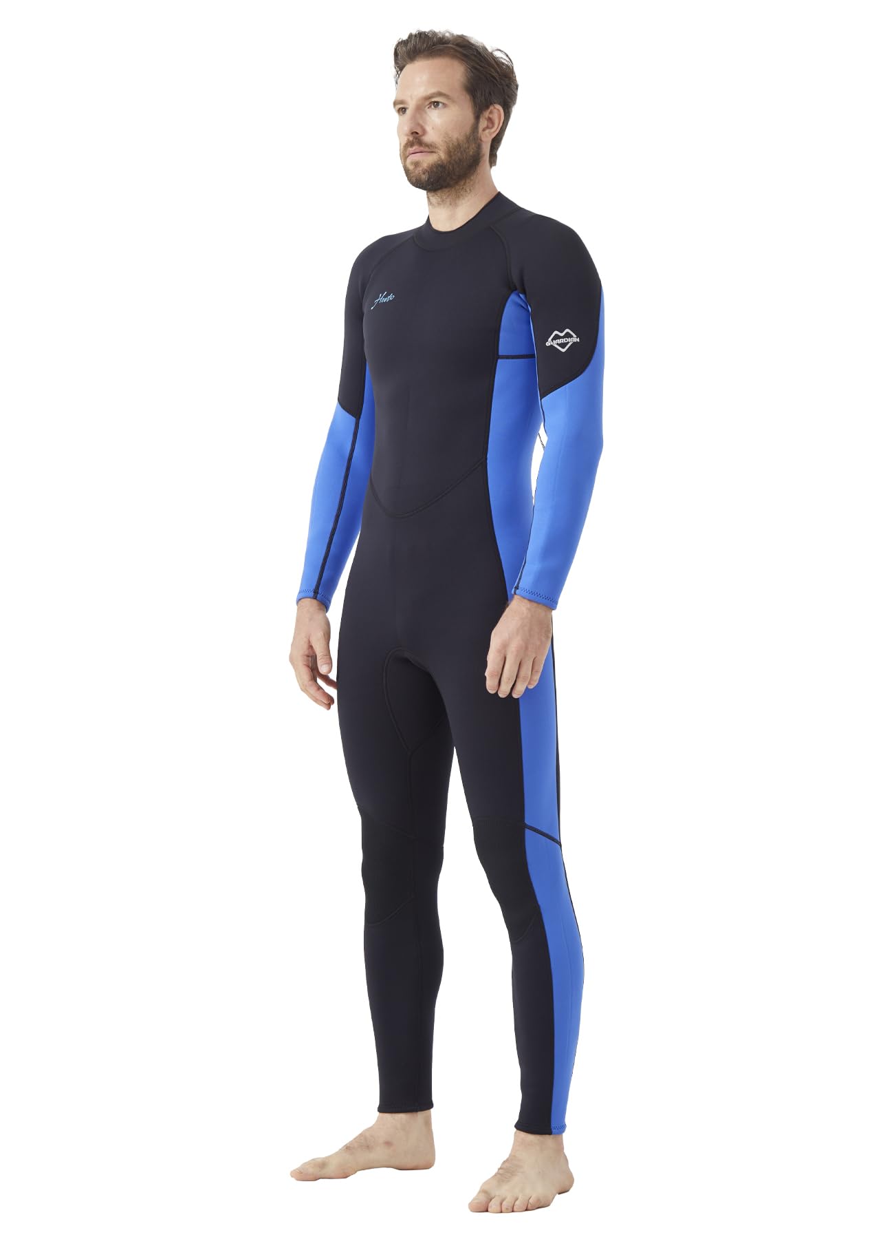 Hevto Men Wetsuits 3/2mm Neoprene Wet Suit Back Front Zip in Cold Water for Surfing Swimming Diving