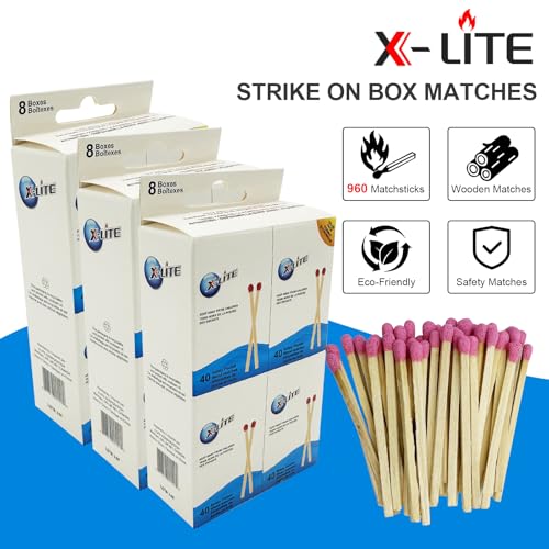Pocket Matches, Long-Lasting and Reliable Fire Starter for Camping, BBQs and Everyday Use - 960 Count (24 Boxes, 40 Matc 