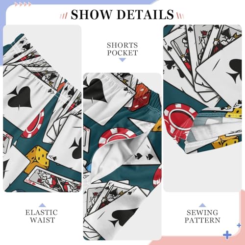 ZZKKO Poker Chips Dice Playing Cards Boys Pants for Kids Jogger Pants with Pockets S-XL4