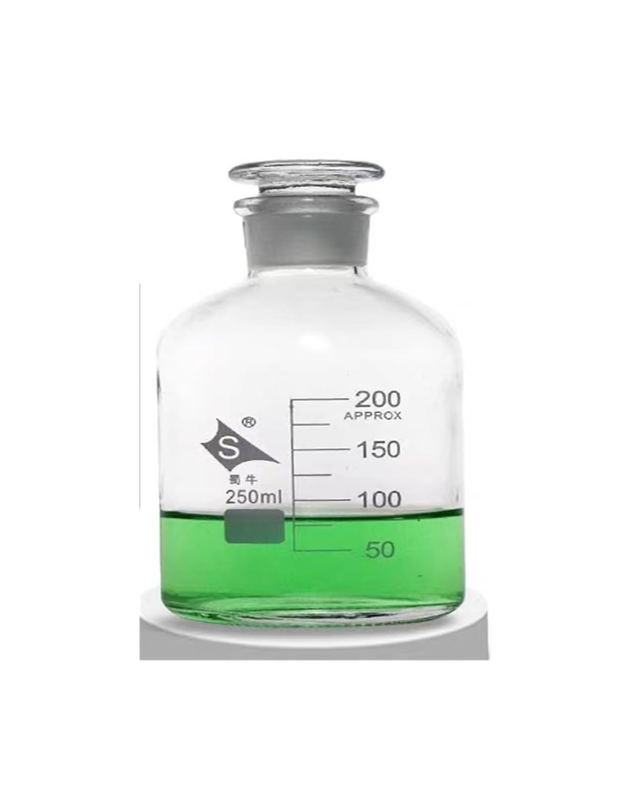 Botella para reactivos de Laboratorio, Botella de reactivo de Boca Estrecha de Vidrio común marrón/Transparente de Boca pequeña.(250mL 2pcs)