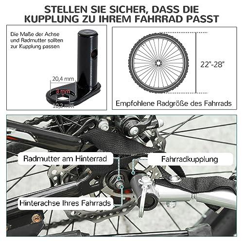 Pawhut Hundeanhänger Fahrradanhänger Hundetransporter Hunde Fahrrad Anhänger Rot+Schwarz 130 x 73 x 90 cm