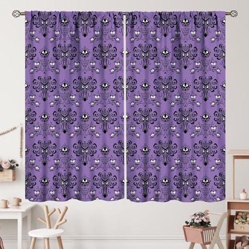 Halloween Curtains Horror Spooky Drapes Haunted House Mansion Curtain with