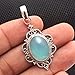 Aqua Chalcedony Pendant, 925 Sterling Silver, Handmade Silver Pendant, Unique Pendant, Oval Gemstone Pendant, Bohemian Jewelry, Vintage Style, Lovely Charm Pendant, Pendant For Women, Trending Pendant