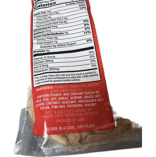Trader Joe's Roasted & Unsalted Peanuts (Pack of 2)- 2 lbs total, kosher