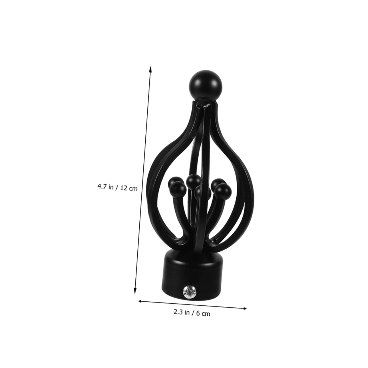 Pommeau de Cage Torsadée pour Tringle à Rideaux 28mm, Fer, 4 Pièces